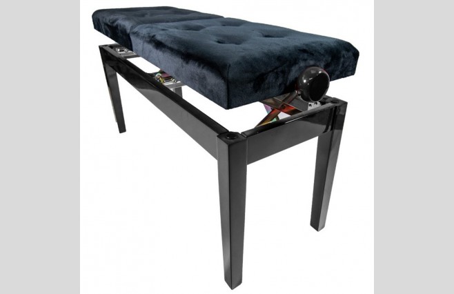 Koda FS208PE "Legato Duet" Polished Ebony Adjustable Height Duet Piano Stool - Image 1